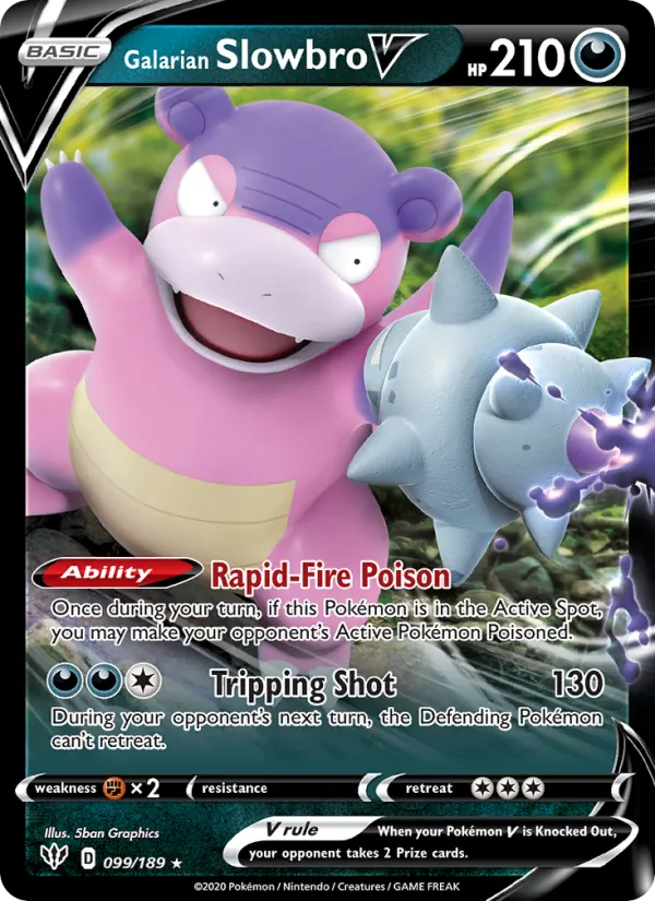 Galarian Slowbro V - Darkness Ablaze Pokemon Card