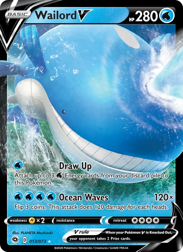 Wailord V - Champion's Path Pokemon Card