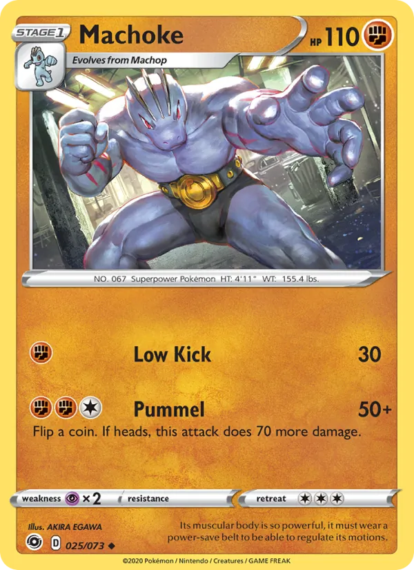 Machoke - Champion's Path Pokemon Card