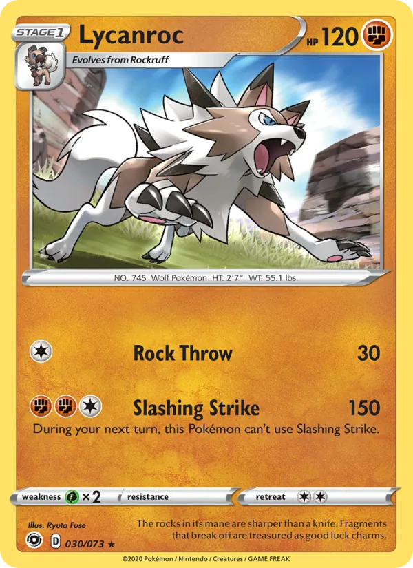 Lycanroc - Champion's Path Pokemon Card