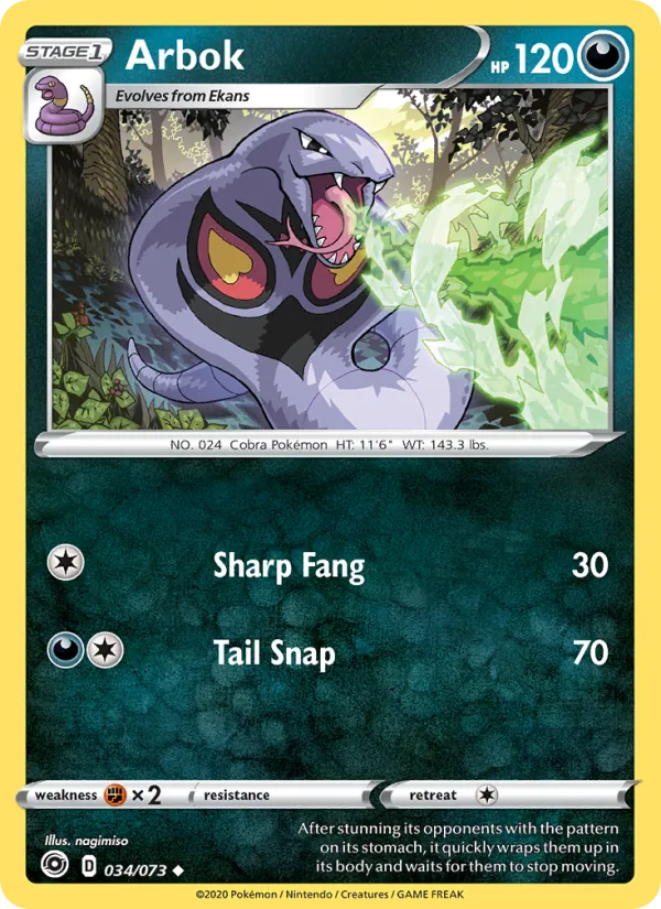 Arbok - Champion's Path Pokemon Card