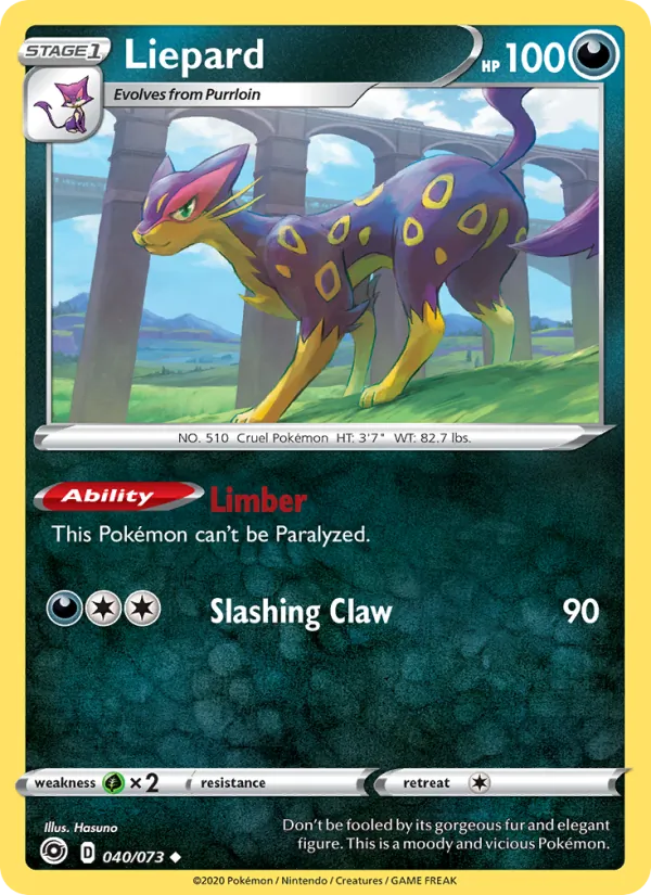 Liepard - Champion's Path Pokemon Card