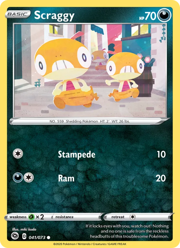 Scraggy - Champion's Path Pokemon Card