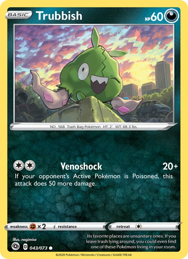 Trubbish - Champion's Path Pokemon Card