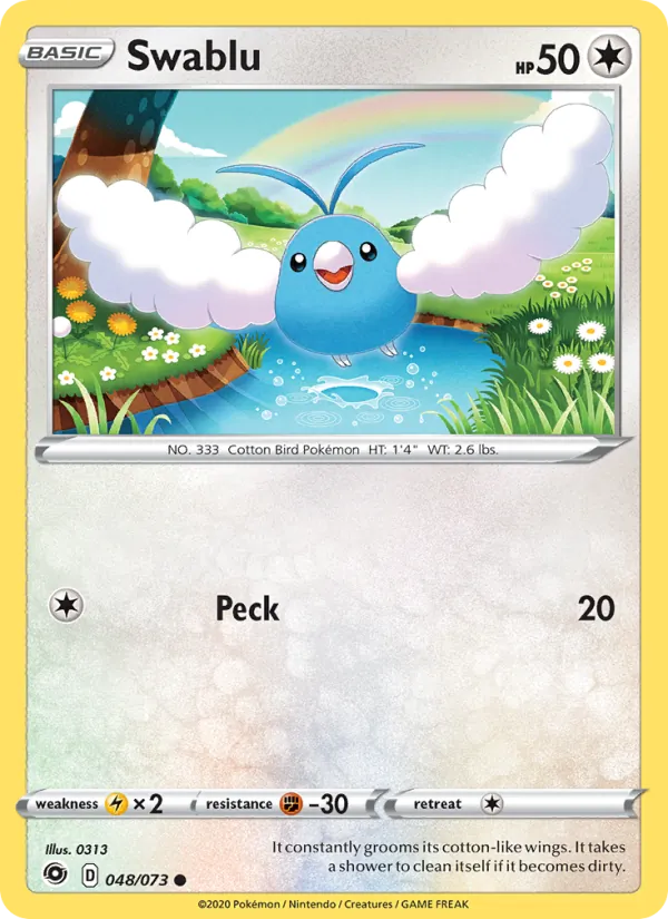 Swablu - Champion's Path Pokemon Card