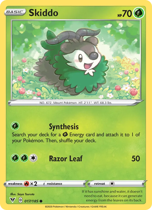 Skiddo - Vivid Voltage Pokemon Card