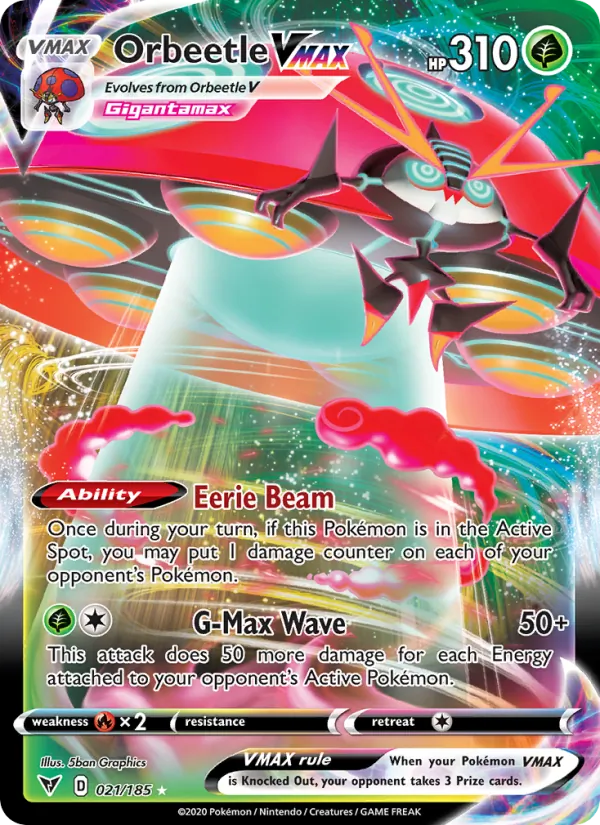 Orbeetle VMAX - Vivid Voltage Pokemon Card