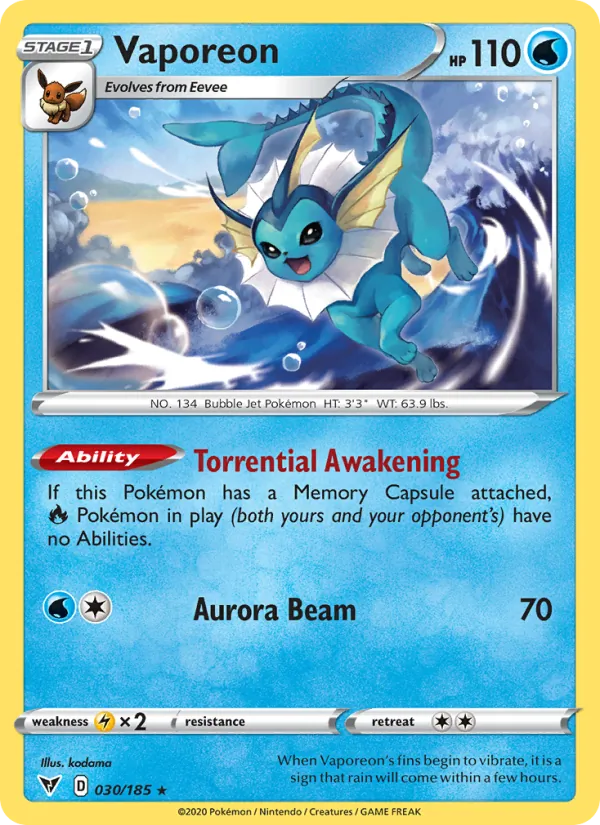 Vaporeon - Vivid Voltage Pokemon Card