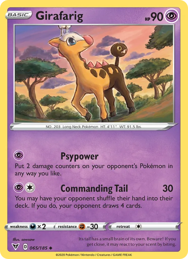 Girafarig - Vivid Voltage Pokemon Card