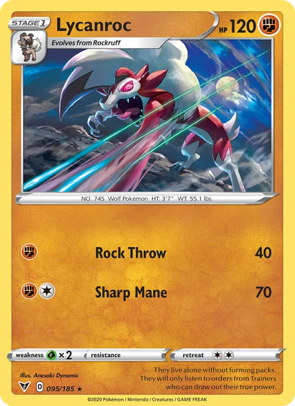 Lycanroc - Vivid Voltage Pokemon Card