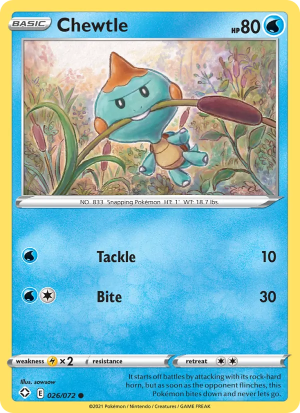 Chewtle - Shining Fates Pokemon Card