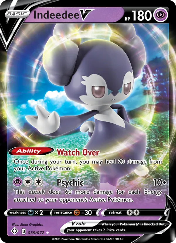 Indeedee V - Shining Fates Pokemon Card