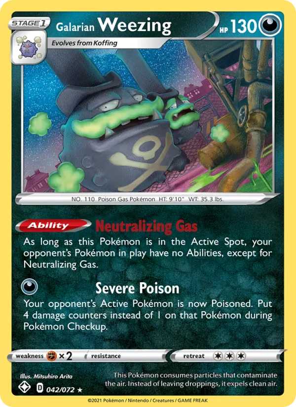 Galarian Weezing - Shining Fates Pokemon Card