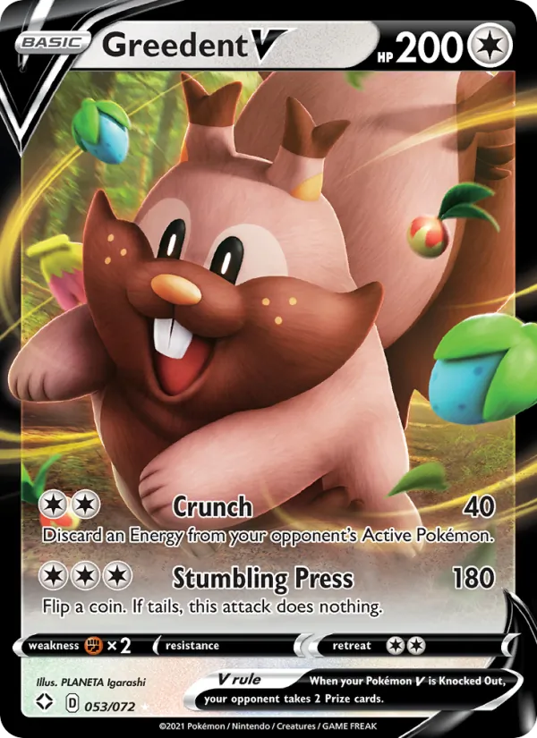 Greedent V - Shining Fates Pokemon Card