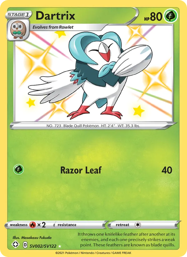 Dartrix - Shining Fates Pokemon Card