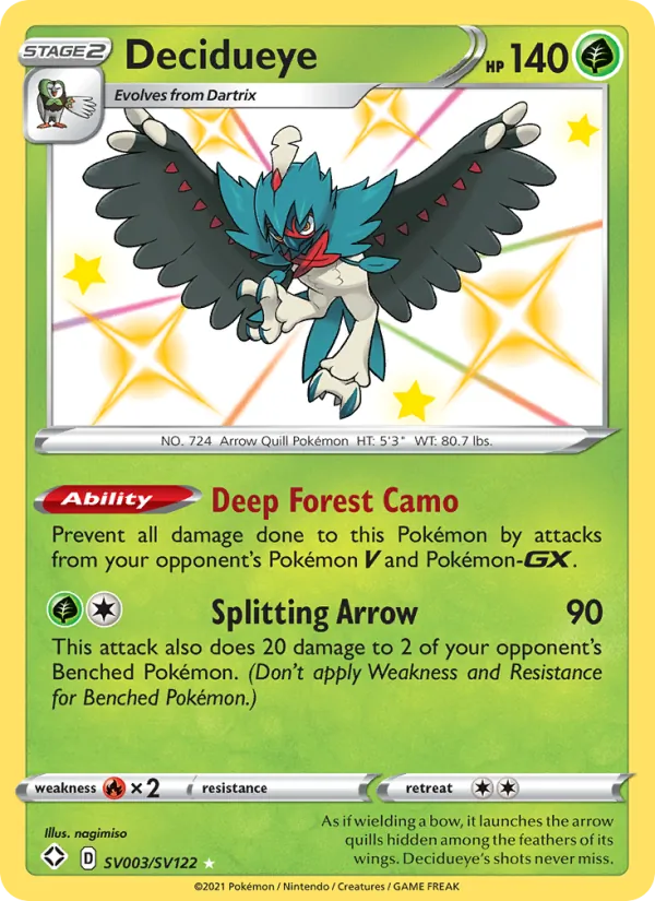 Decidueye - Shining Fates Pokemon Card