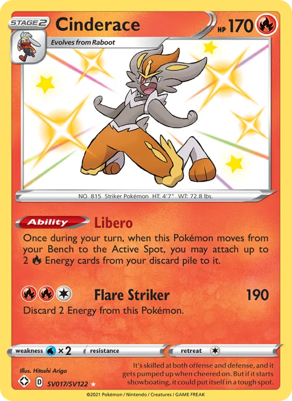Cinderace - Shining Fates Pokemon Card