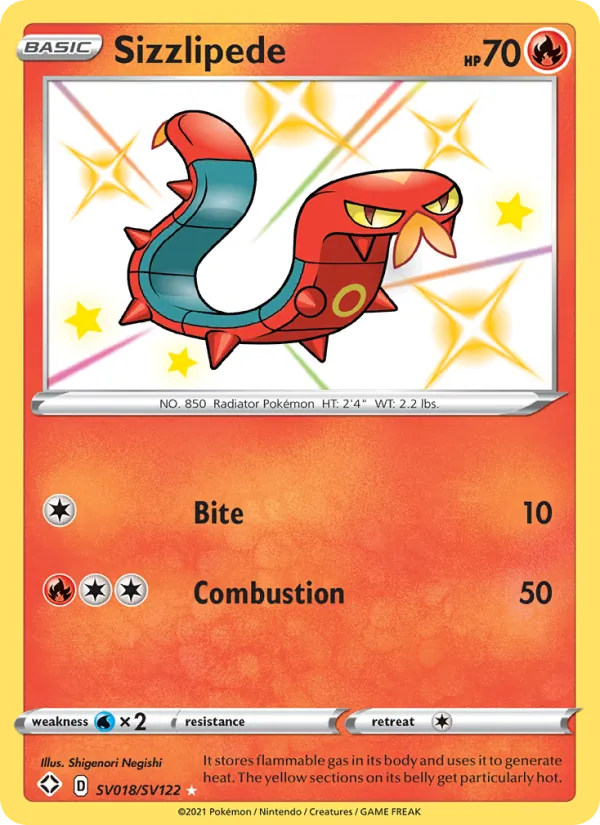 Sizzlipede - Shining Fates Pokemon Card