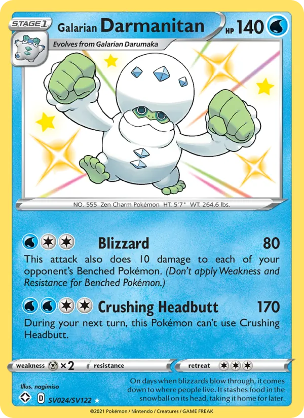 Galarian Darmanitan - Shining Fates Pokemon Card