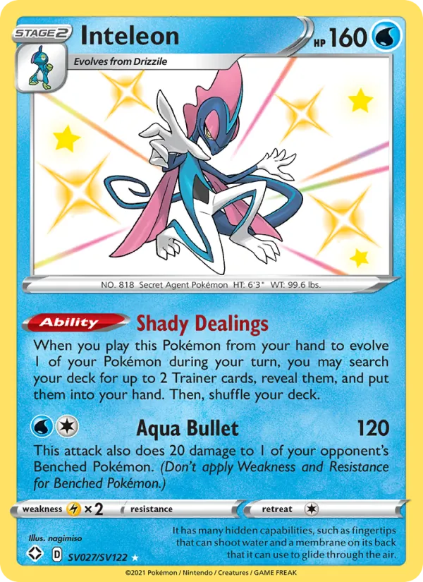 Inteleon - Shining Fates Pokemon Card
