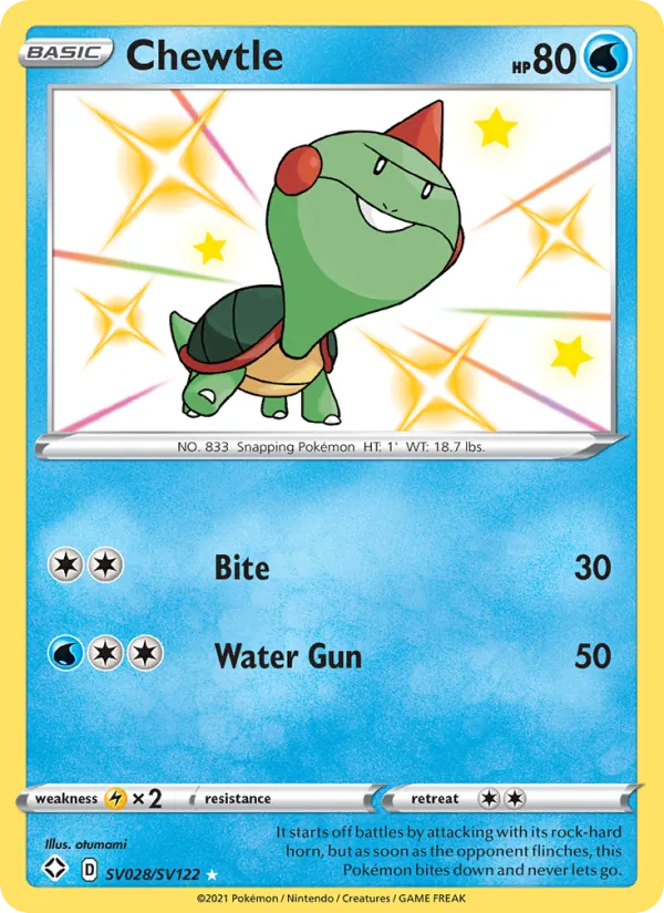 Chewtle - Shining Fates Pokemon Card
