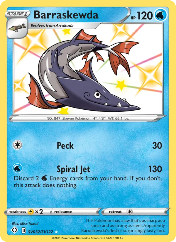 Barraskewda - Shining Fates Pokemon Card