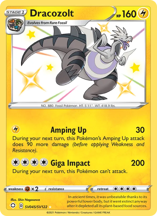 Dracozolt - Shining Fates Pokemon Card