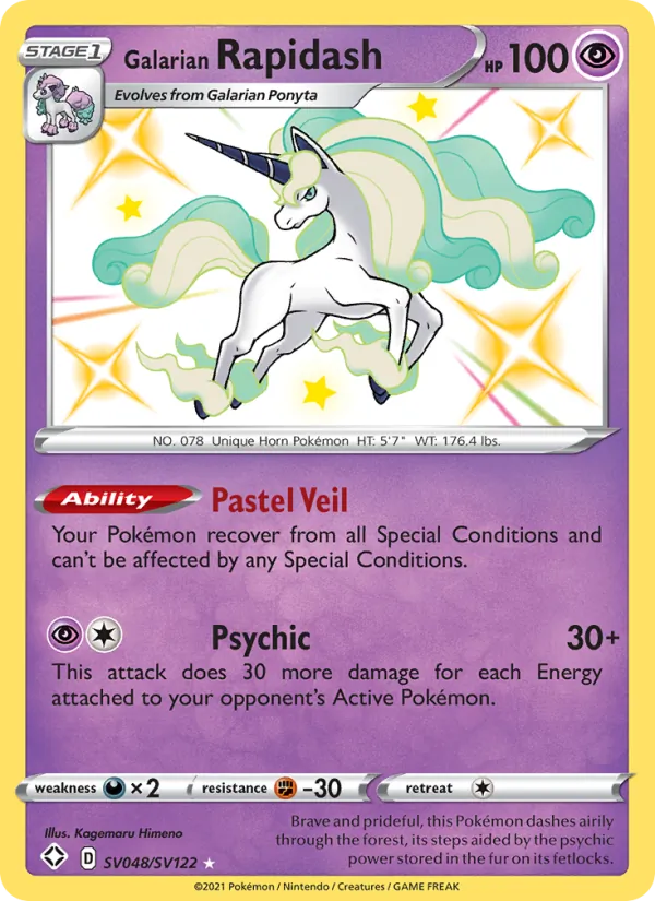 Galarian Rapidash - Shining Fates Pokemon Card