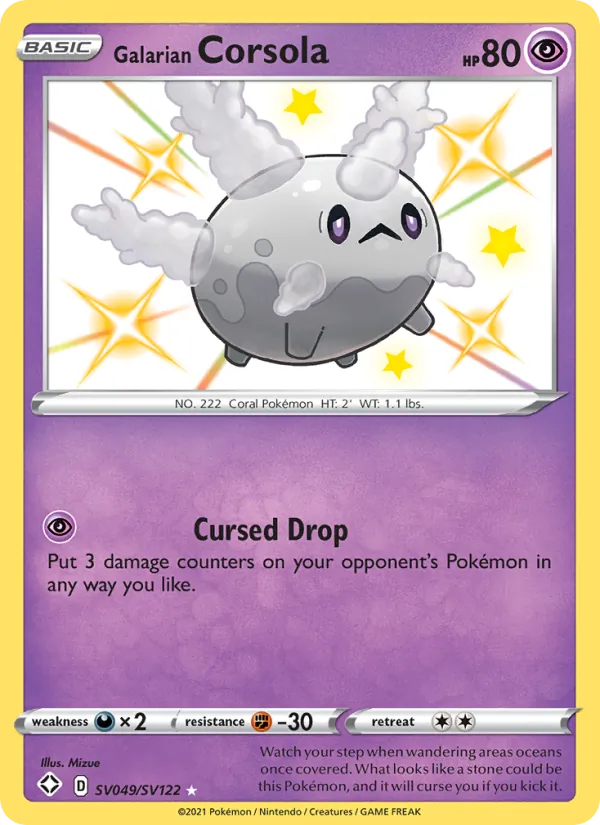 Galarian Corsola - Shining Fates Pokemon Card