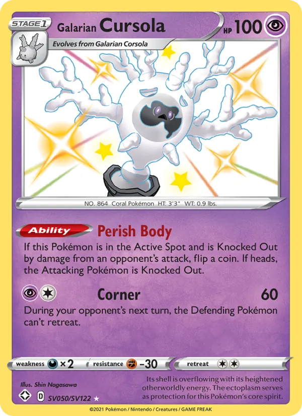Galarian Cursola - Shining Fates Pokemon Card