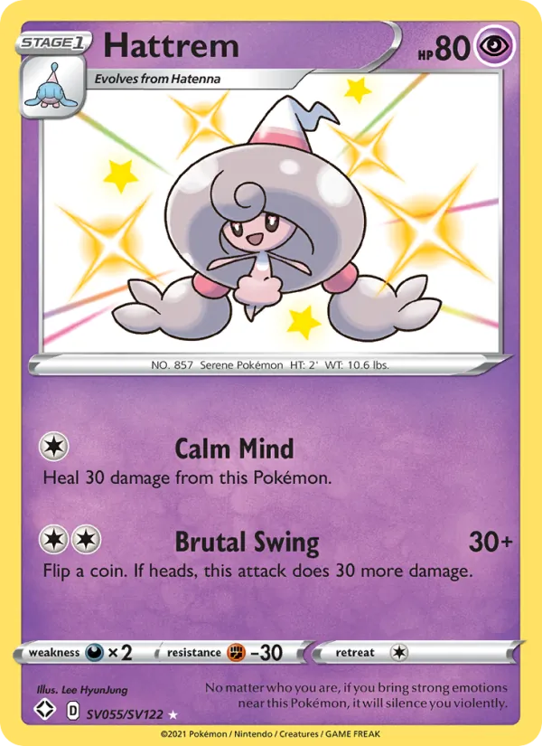 Hattrem - Shining Fates Pokemon Card