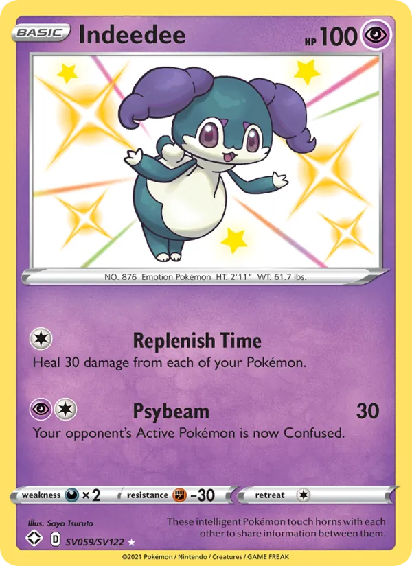 Indeedee - Shining Fates Pokemon Card