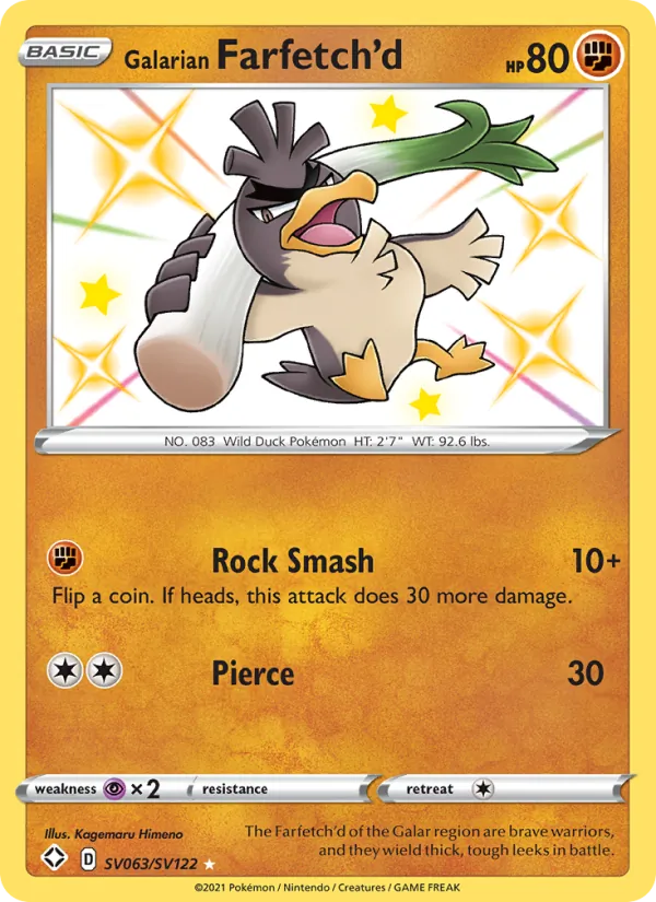 Galarian Farfetch'd - Shining Fates Pokemon Card