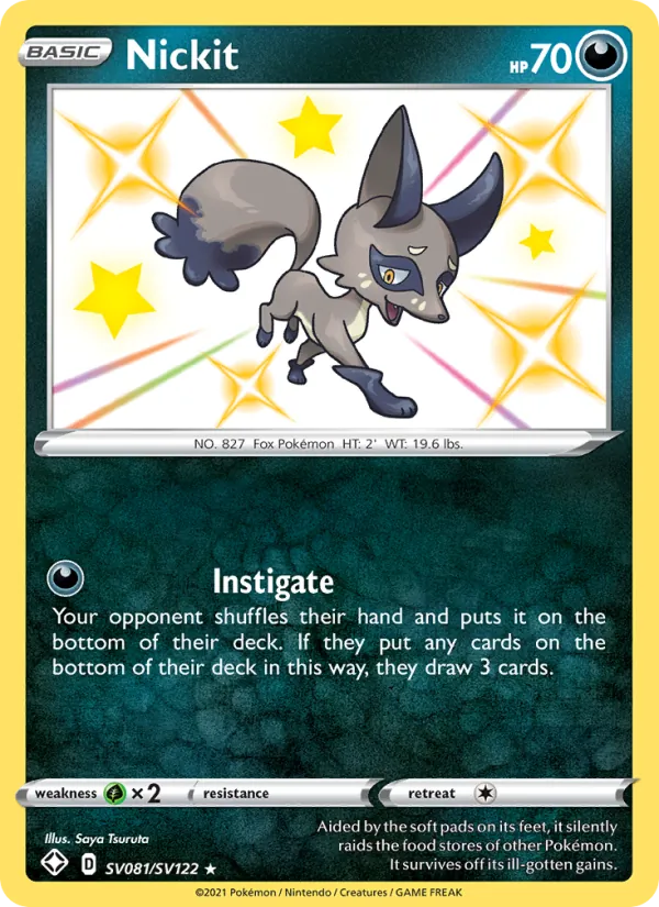 Nickit - Shining Fates Pokemon Card