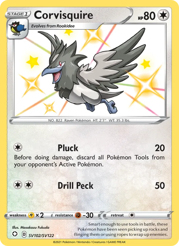 Corvisquire - Shining Fates Pokemon Card