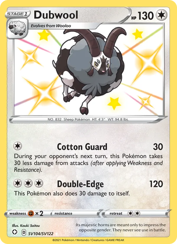 Dubwool - Shining Fates Pokemon Card
