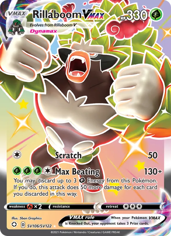Rillaboom VMAX - Shining Fates Pokemon Card