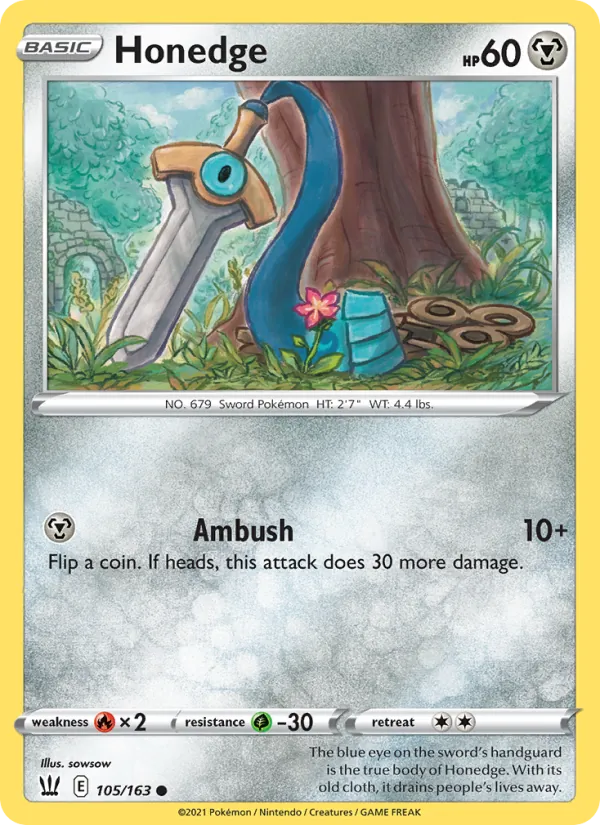 Honedge - Battle Styles Pokemon Card