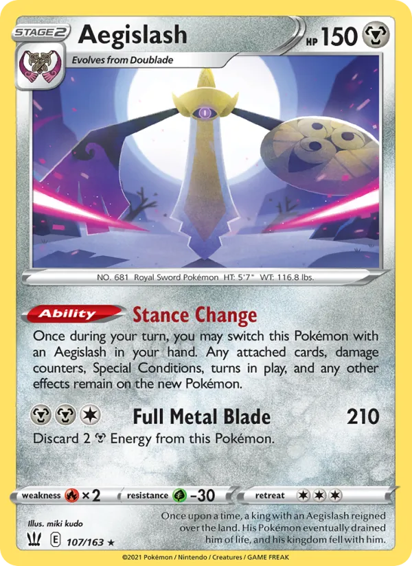 Aegislash - Battle Styles Pokemon Card