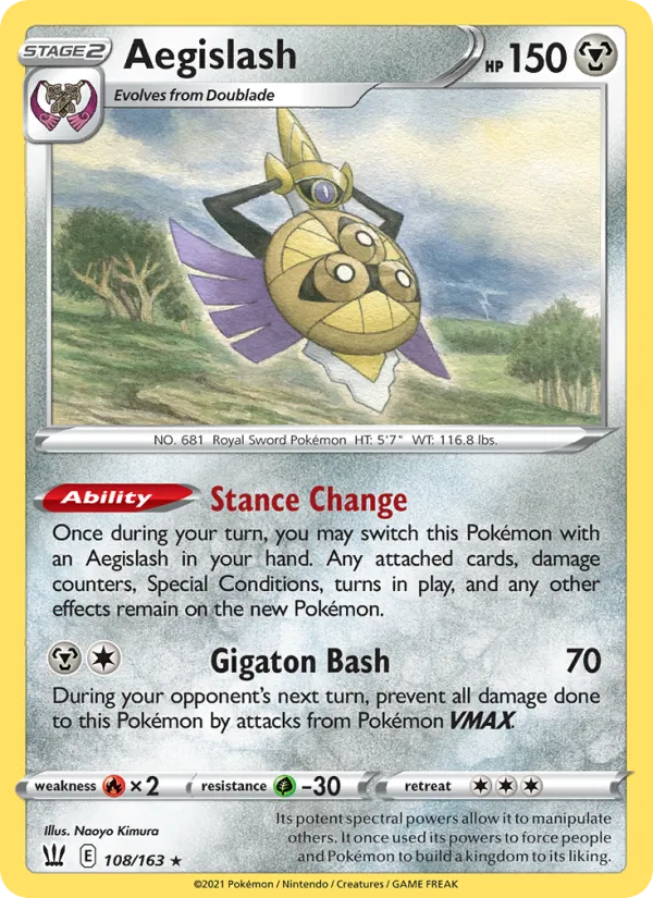 Aegislash - Battle Styles Pokemon Card