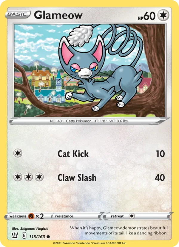 Glameow - Battle Styles Pokemon Card