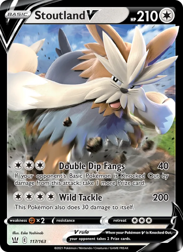 Stoutland V - Battle Styles Pokemon Card