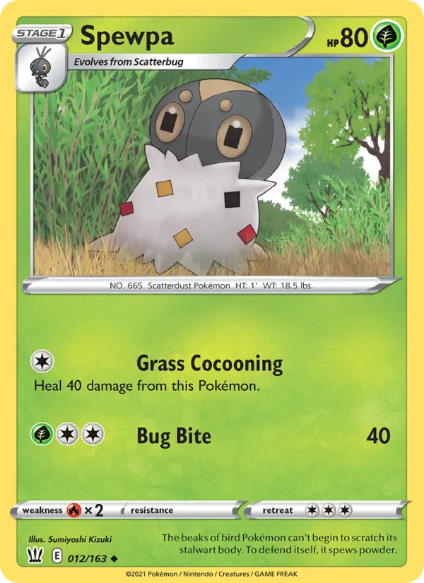 Spewpa - Battle Styles Pokemon Card