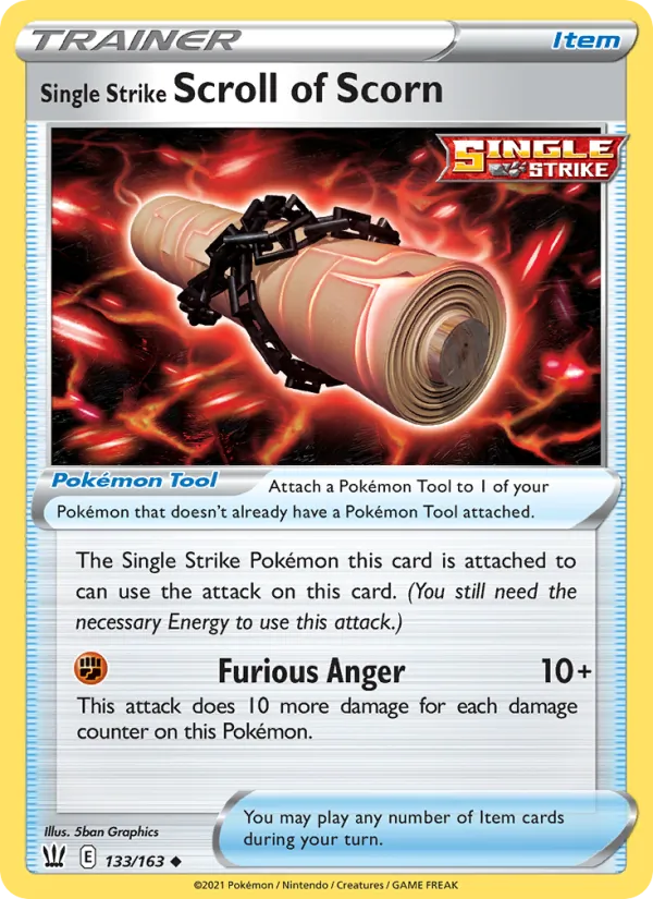 Single Strike Scroll of Scorn - Battle Styles Pokemon Card