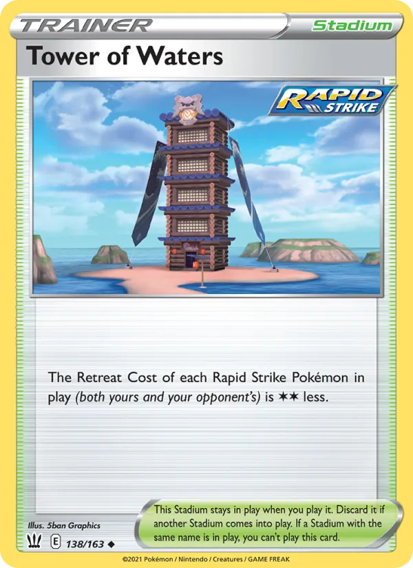 Tower of Waters - Battle Styles Pokemon Card