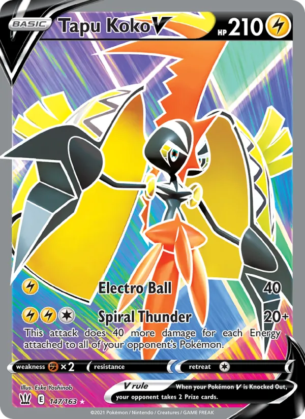 Tapu Koko V - Battle Styles Pokemon Card