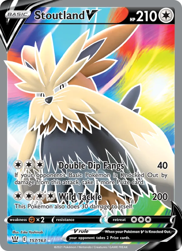 Stoutland V - Battle Styles Pokemon Card