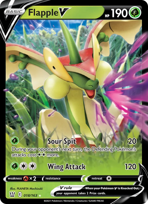 Flapple V - Battle Styles Pokemon Card