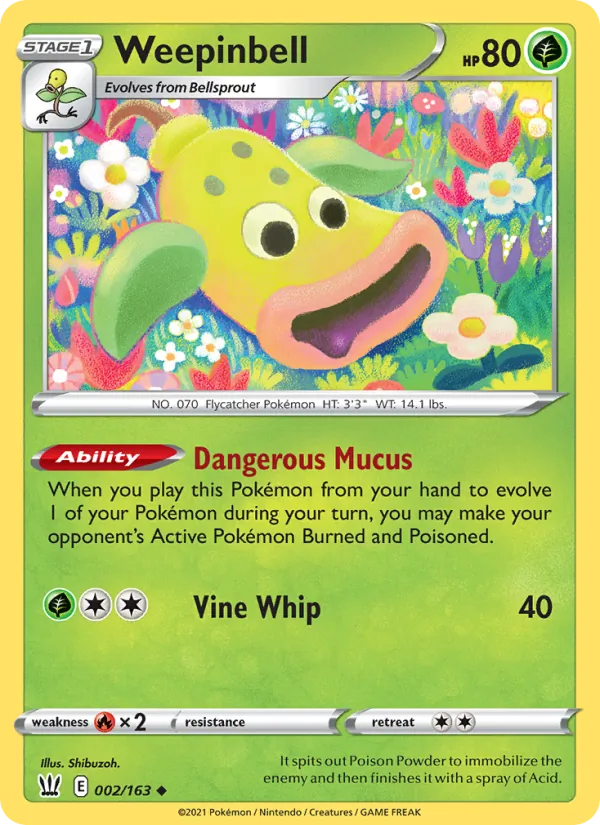 Weepinbell - Battle Styles Pokemon Card
