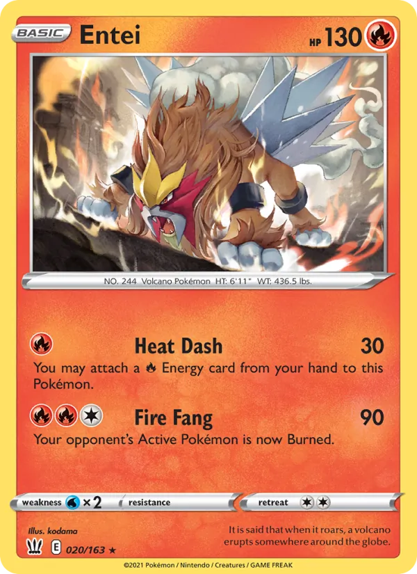 Entei - Battle Styles Pokemon Card